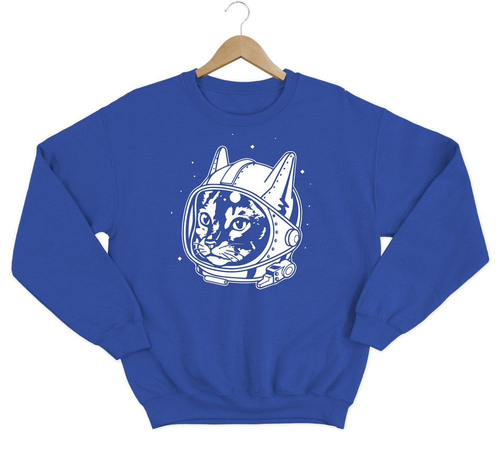 Space Cat Sweatshirt Sweatshirt LulaMeow Blue S 