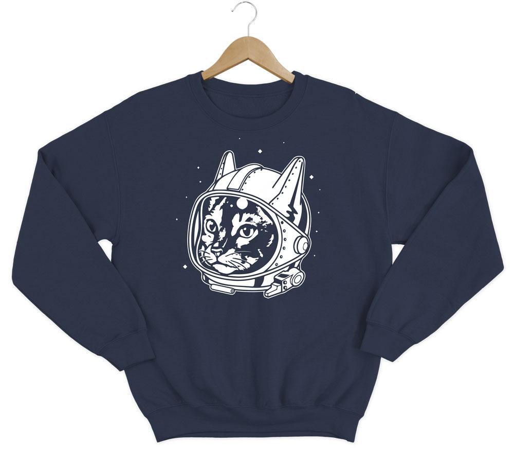 Space Cat Sweatshirt Sweatshirt LulaMeow Navy S 