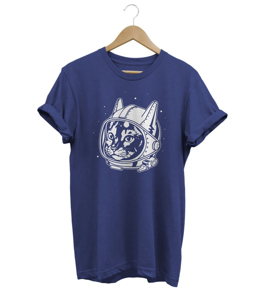 Space Cat T-Shirt LulaMeow Navy S 