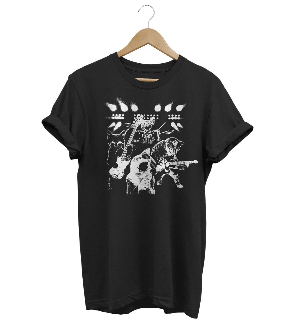 The Cats Band T-Shirt LulaMeow Black S 