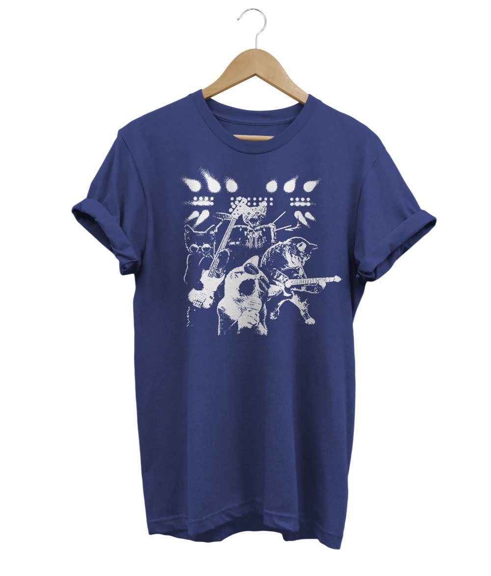 The Cats Band T-Shirt LulaMeow Navy S 